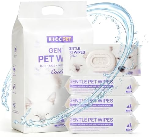 HICC PET Dog Wipes for Dogs & Cats, French Mineral Water, 440 Count