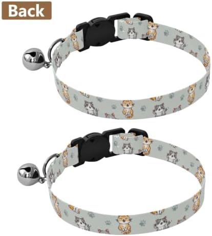 Cute Cartoon Cats Easy to Wear Puppy Collar 2 Pack for Kitten