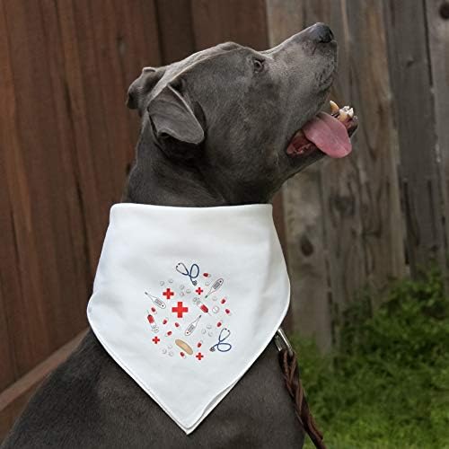 GRAPHICS & MORE Nurse Doctor Pattern Healthcare Stethoscope Thermometer Dog Pet Bandana
