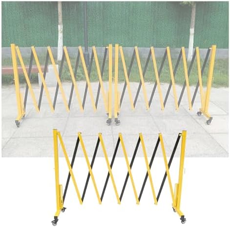 Retractable Folding Security Gate Outdoor Expandable Accordion Barrier for Schools & Events Portable Scissor Door with Casters (120x500cm/47.2x196.9in)