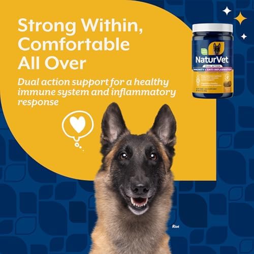 NaturVet Immunity + Anti-Inflammation Dual Action Supplement for Dogs- 60ct