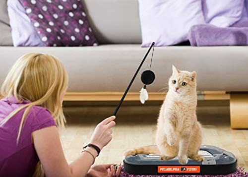 Pets First NHL Philadelphia Flyers Hockey Field 5-in-1 Cat Scratcher Toy with Interactive Cat Ball & Bell
