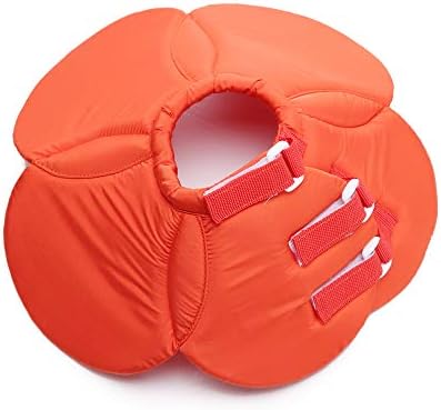 Dog Cone E-Collar Flower Soft Elizabethan Waterproof Grooming Recovery Protective Adjustable Collar for Puppy Small Medium Dogs (S Neck:9-11in, Orange)