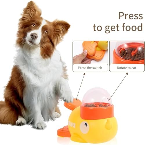 Duck Cat Treat Dispenser, Duck Pet Treat Dispenser, Yellow Ducks Cat Feeder Toy, 2-in-1 Interactive Dog Puzzle Toy & Slow Feeder for Small Medium Dogs and Cats, IQ Training (2PCS-C)