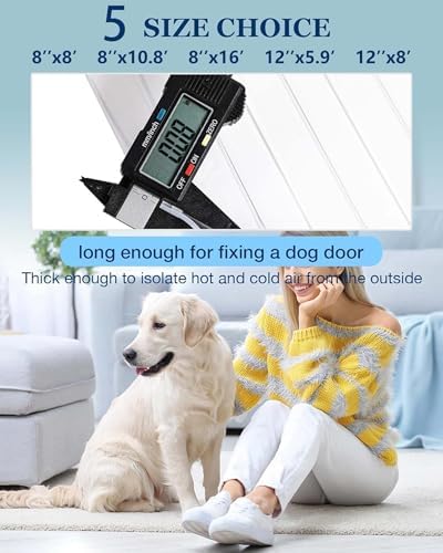 Dog Door Replacement Flap 8'' x 10.8' Clear PVC Doggie Flaps Customizable Plastic Vinyl Strips Thermal Insulation Thickness 0.08 in with Screws for DIY Doggie or Cat House