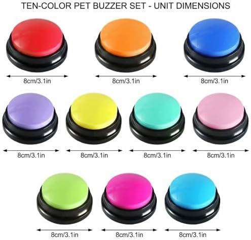 Reusable Dog Training Buttons Recordable Sound Generator for Pet Communication, Durable ABS with 3.15 Inch Design for Small Medium Dogs(Green)