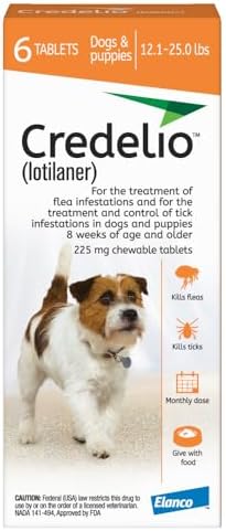 Credelio (lotilaner) Tick & Flea Treatment for Dogs 12.1-25 lbs., 6ct