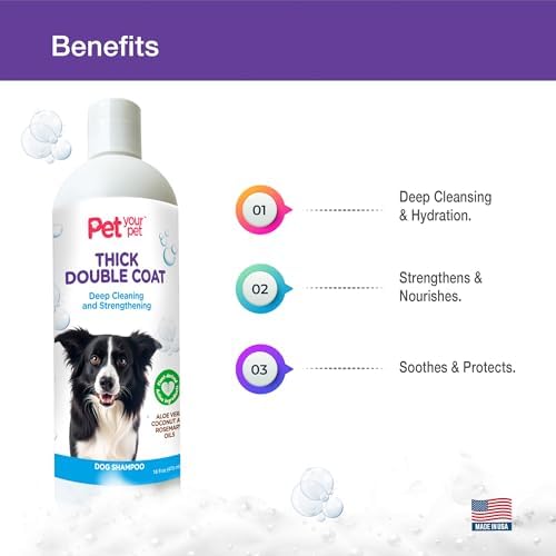 Natural Dog Shampoo for Thick Coats, 16 Fl Oz