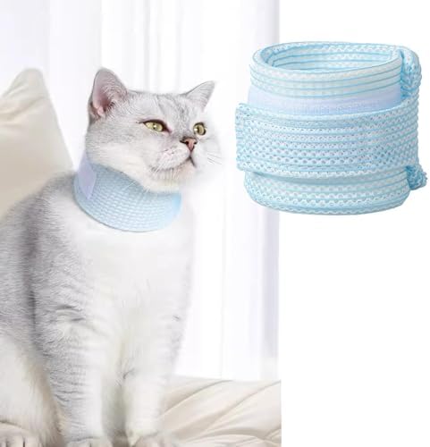 Cat Neck Brace Cover - Breathable Elizabethan Collar for Post-Surgery Recovery Anti-Lick Wound Adjustable Protective Cervical Cone for Small Medium Large Dogs Cats (Neck Girth 11.0-13.8" Depth4.7