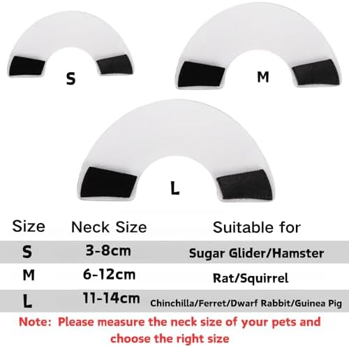Sugar Glider Recovery Cone - Adjustable Protection Collar Soft Recovery Collar for Rat Bird Hamster Rabbit Guinea Pig After Surgery Wound Healing Elizabeth Neck E Collar for Small Animal (L (11-14cm))