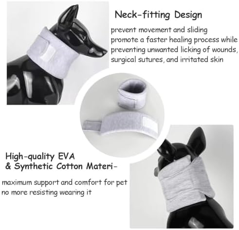 Cat Neck Brace Cover - Adjustable Elizabethan Collar for Post-Surgery Recovery Anti-Lick Wound Protective Cervical Cone for Small Medium Large Dogs Cats (Neck Girth 7.5-15.0" Depth5.1