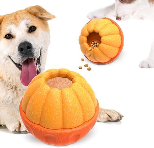 Treat Dispensing Dog Toys for Aggressive Chewers, Interactive Frozen Enrichment Puzzle Ball to Keep Dogs Busy, Indestructible Nylon Chew Toy for Medium Large Breed