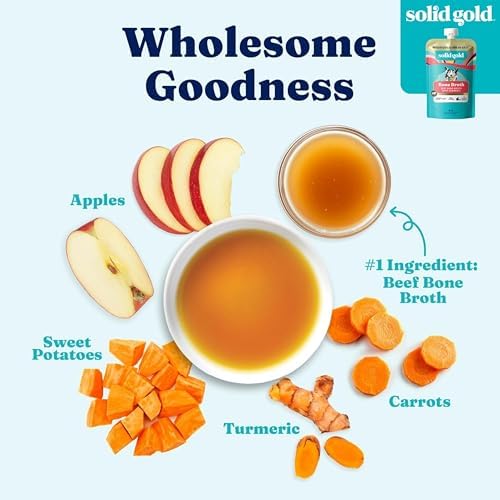 Zesty Paws Salmon Oil for Dogs 8.5oz + Beef Bone Broth 8oz/6ct Bundle