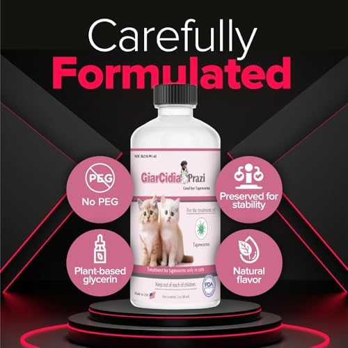 No More Tapeworms in Cats and Kittens- Dewormer for Cats and Dewormer for Kittens - 60mls Chicken Flavour with 3ml Dropper-USA Made Oral Suspension