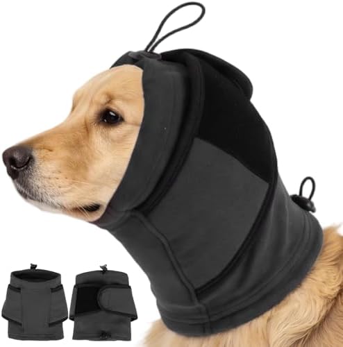 Nanaki No-Shake Dog Ear Muffs, Head Wrap for Fireworks & Thunder,Grey,L