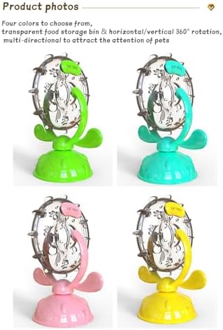KAYNO Pet, Cat and Dog Treat Dispenser Toy, 360° Rotating Ferris Wheel Pet Treat Dispenser Toy, Pet Indoor Interactive Puzzle Toy. (Yellow)