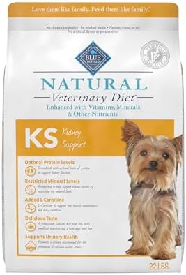 Blue Buffalo Natural Veterinary Diet Kidney Support Chicken Dog Food, 22 lb
