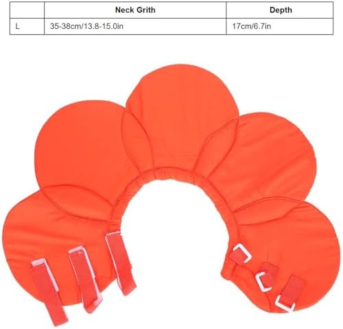 Soft Cloth Dog Recovery Collar, Adjustable Hook and Loop Pet Cone E-Collar, Post Surgery Protective Neck Cone for Small Medium Dogs & Cats(L,Orange)
