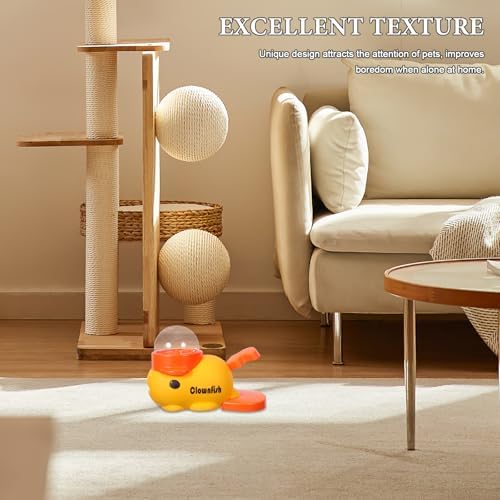 BESPORTBLE Interactive Slow Feeder with Press and Rotate Mechanism Dog Treat Dispenser Clownfish Shape Sturdy Abs Material Pet Feeder for Pet Training and Outdoor Activities