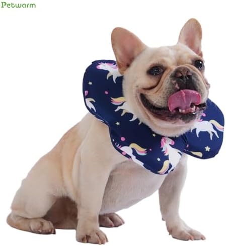 PetWarm Recovery Collar, Dog Recovery Collar, Blue Unicorn Print, L