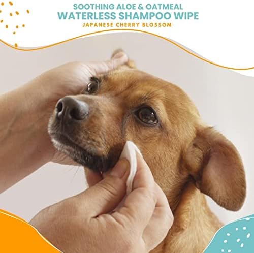 Nootie Waterless Shampoo Wipes, Cherry Blossom, Long-Lasting Fragrance
