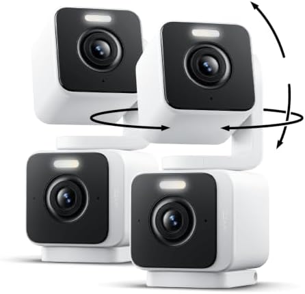 WYZE Duo Cam Pan 2 Pack, Indoor/Outdoor IP65 2K 360° Pan/Tilt Smart Home Security Camera with Color Night Vision, Compatible with Alexa & Google Assistant, White