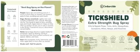 Cedarcide Tickshield Extra Strength Bug Spray for People & Gear, Pint
