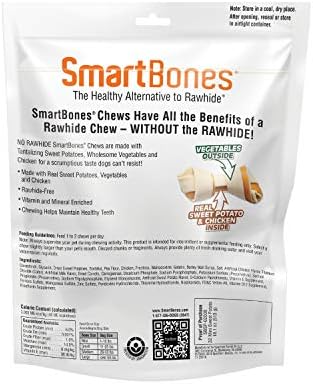 SmartBones Mini Bones Rawhide-Free Dog Treat, Real Sweet Potato, 32 Count