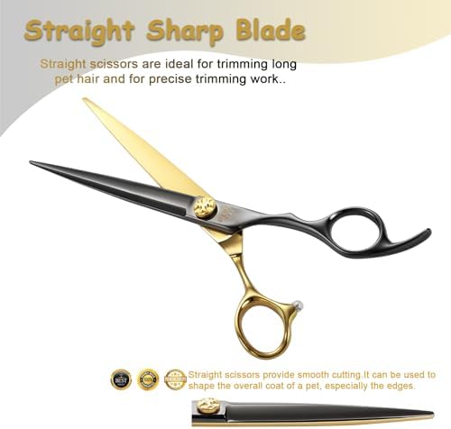 7'' Professional Straight Dog Grooming Scissors Pet Shears