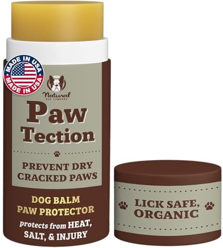 Natural Dog Company PawTection Dog Paw Wax – Dog Paw Protection for Hot Pavement, Sand, Asphalt & Trails, Waxy Barrier Balm for Summer Walks, Hiking & Beach Days, Non-Toxic, and Lick Safe, 2 oz Stick
