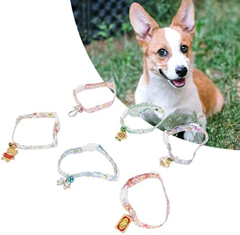 Collars 6 Pack Adjustable Pet Collar with Cute Bell for Small Animals