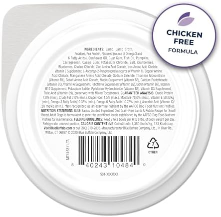 Blue Buffalo Basics Lamb Small Breed Adult Wet Dog Food, 3.5 oz, 12 ct