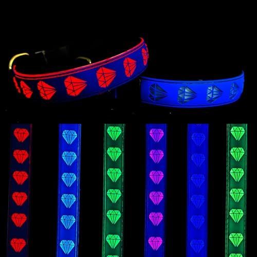 Subversive USB-C led Light up Airtag Dog Collar, Subversive 3D Sunflower Design Comfortable and Soft Material,Multicolored Lighting (D-Blue, XS(7.87-11.8"))