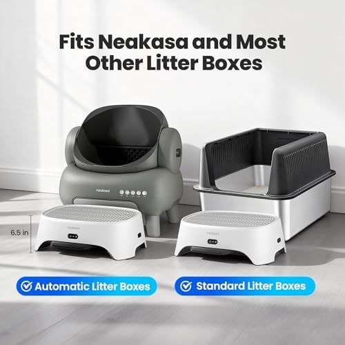 Neakasa M1 Plus Open-Top Self Cleaning Cat Litter Box with Airstep, 2-in-1 Air Purifier and Cat Step