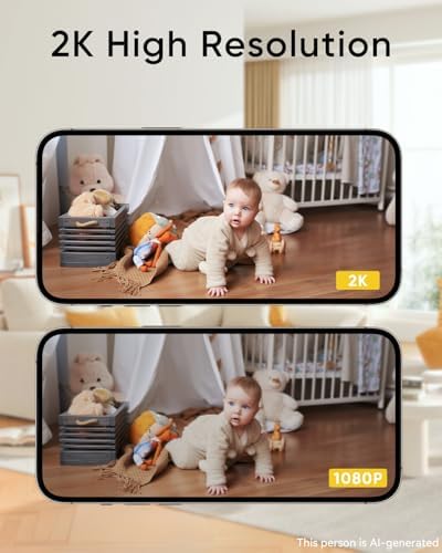 BoyKeep Indoor Camera, 2K Cameras for Home Security with Motion Detection, Pet Camera Indoor with Phone App, Color Night Vision, 2-Way Audio, Cloud/TF Card Storage, Compatible with Alexa