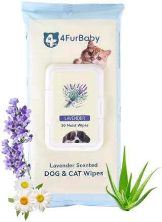 Dog Wipes for Paws and Butt, Lavender, 30 Count