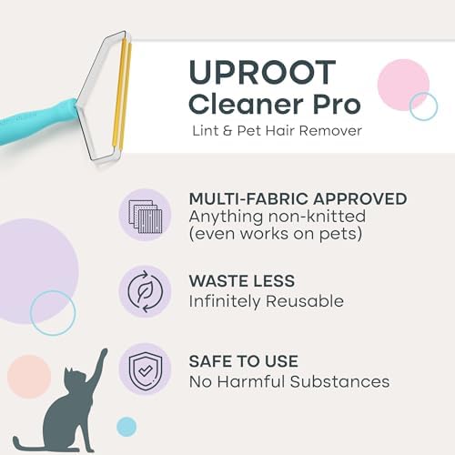 Uproot Cleaner Pro Pet Hair Remover + Clean Glove Wipes Pro (6 Pack) Set: The Ultimate Pet Hair Removal Tool for Non-Knit Surfaces & Extra-Thick Dog & Cat Wipes for Paws, Eyes, Ears, Butt & Body