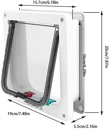 Smart Cat Flap Door, 4 Way Lockable Smart Cat Flap Door, Weatherproof Double Flap, Easy Install Cat and Small Dog Door