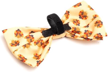 THE WORTHY DOG Fall Patterns Pet Bow Ties for Dogs & Cats, Gobble Gobble
