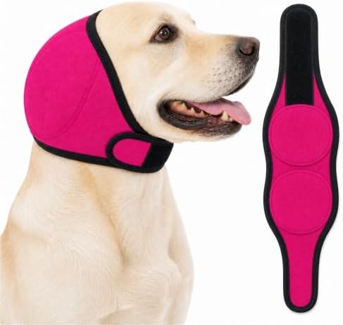 Dog Ear Muffs for Noise Protection, Pink, Large (18"-24")