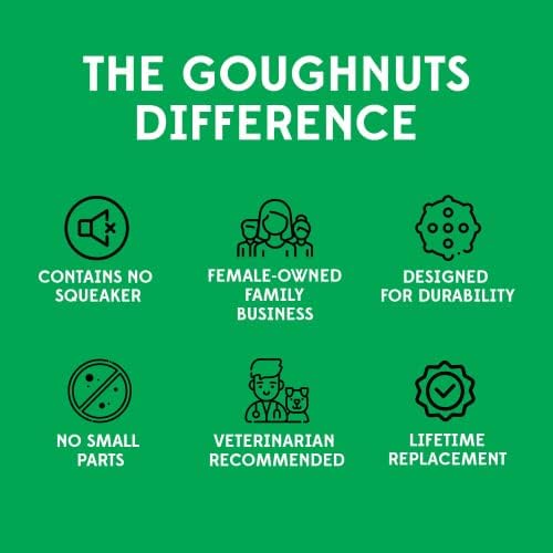 Goughnuts — Dog Toys for Aggressive Chewers | Virtually Indestructible Pull Toy for Breeds Such as Pit Bulls and German Shepherds | Heavy Duty Tug Dog Toy | Medium | Yellow