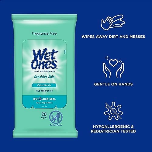Wet Ones Mixed 13 Piece Bundle of Human & Pet Wet Wipes, Hypoallergenic | 10 Packs Sensitive Skin Hand and Face Wipes, 20 Ct Plus 3 Packs for Pets Hypoallergenic Dog Wipes, 100ct