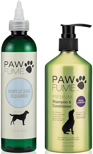 Paw Fume Gentle Ear Cleaner for Dogs + Dog Shampoo and Conditioner