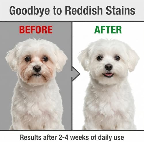 Dog Tear Stain Balm with Brush and Comb Set - Natural Eye Gunk & Crust Remover for Dogs and Cats - Double Sided Pet Grooming Tool & Detailed Eye Comb for White Fur - Safe Daily Eye Care Kit