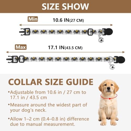 Cartoon Animals Funny Soft Polyester Pet Collar, 2 Pack Bell Collar for Small Dogs