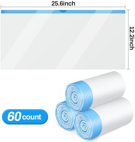 60 Pack Cat Litter Liners with Drawstring, Heavy-Duty for M4 Self-Cleaning Automatic Litter Box