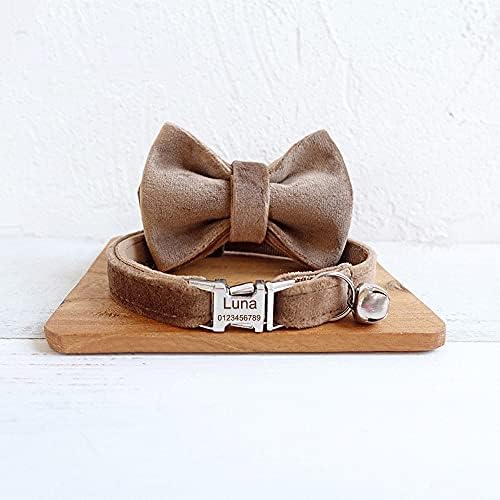 Cat Collar Personalized with Name Phone Number Engraved,Customized with Bell for Small Dogs Puppy Kitten