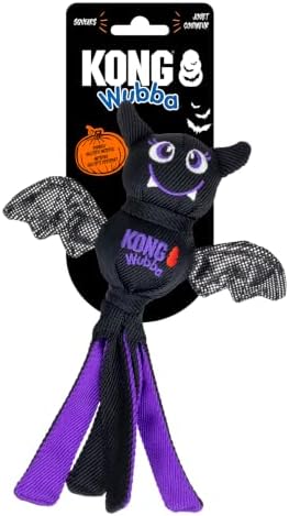 KONG Halloween Wubba Dog Toy with Squeaker & Tails (Bat, Small)