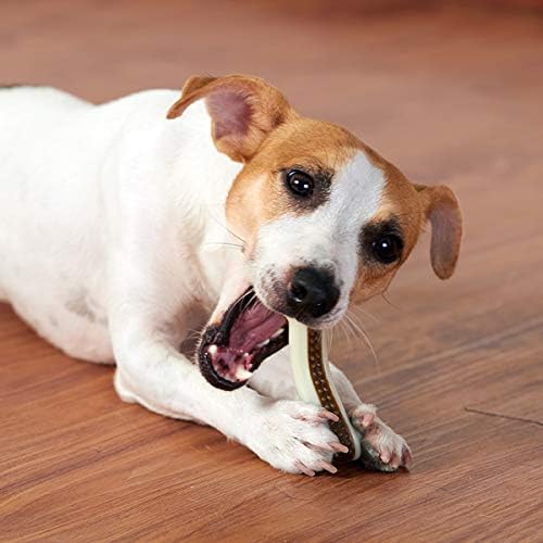 Dog Chew Toys for Aggressive Chewers Large Breed,2 Pack Beef Flavor Indestructible Dog Teething Chew Toys Bones for Large/Medium/Small Puppies,Pet Toy with Nylon