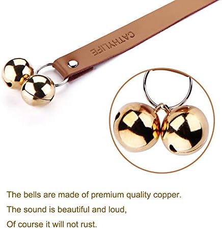Leather Dog Doorbells to Go Outside, Brass Potty Training Bell